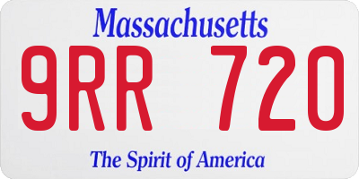 MA license plate 9RR720