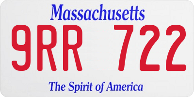 MA license plate 9RR722