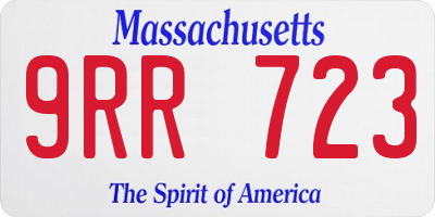 MA license plate 9RR723