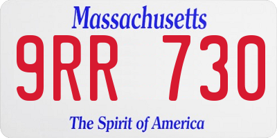 MA license plate 9RR730