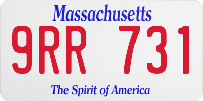 MA license plate 9RR731
