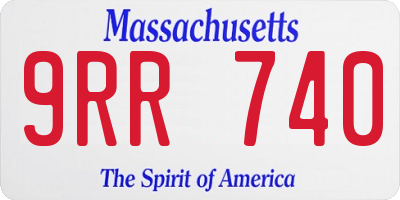 MA license plate 9RR740