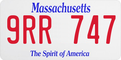 MA license plate 9RR747
