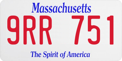 MA license plate 9RR751