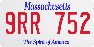 MA license plate 9RR752