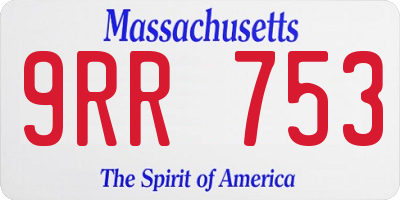 MA license plate 9RR753