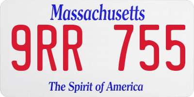 MA license plate 9RR755