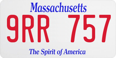 MA license plate 9RR757