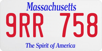 MA license plate 9RR758