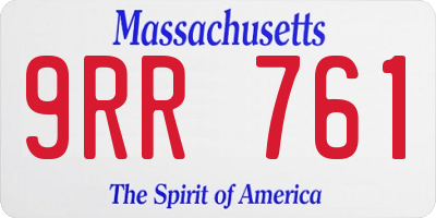 MA license plate 9RR761