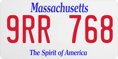 MA license plate 9RR768
