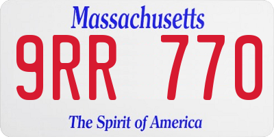 MA license plate 9RR770