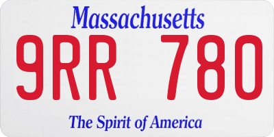 MA license plate 9RR780
