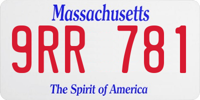 MA license plate 9RR781