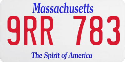 MA license plate 9RR783
