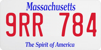 MA license plate 9RR784