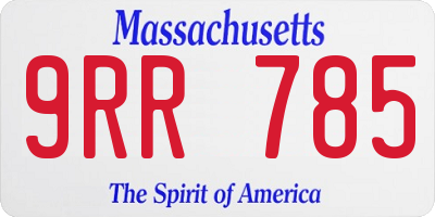 MA license plate 9RR785