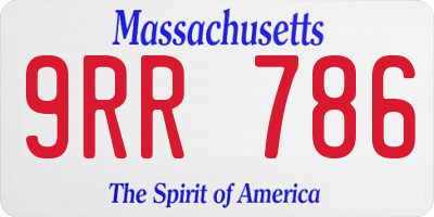 MA license plate 9RR786