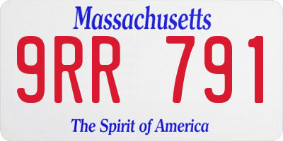 MA license plate 9RR791