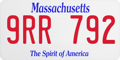 MA license plate 9RR792