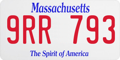 MA license plate 9RR793