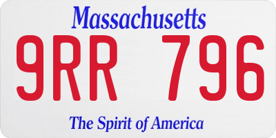 MA license plate 9RR796