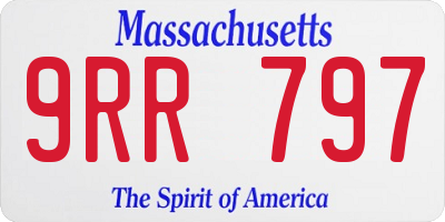 MA license plate 9RR797