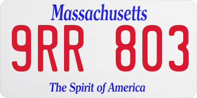MA license plate 9RR803