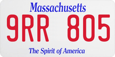 MA license plate 9RR805