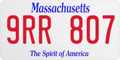 MA license plate 9RR807
