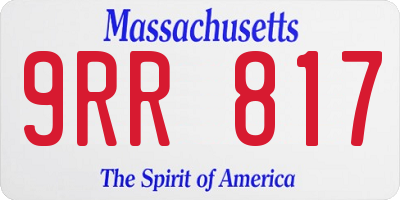 MA license plate 9RR817