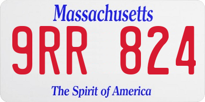 MA license plate 9RR824