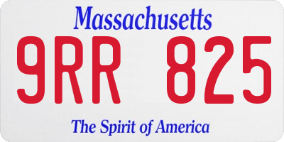 MA license plate 9RR825