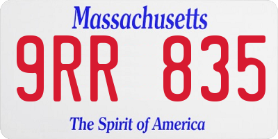 MA license plate 9RR835