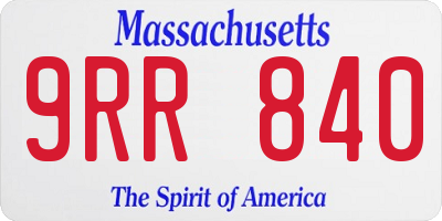 MA license plate 9RR840