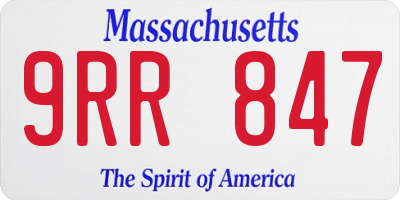 MA license plate 9RR847