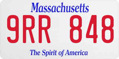 MA license plate 9RR848