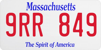 MA license plate 9RR849