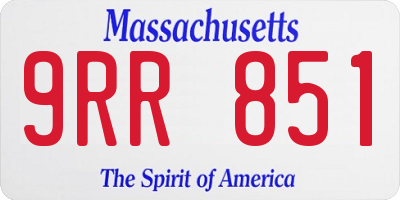 MA license plate 9RR851