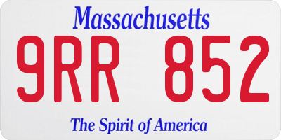 MA license plate 9RR852
