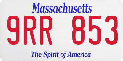 MA license plate 9RR853