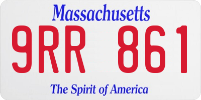 MA license plate 9RR861