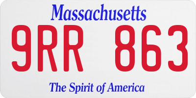 MA license plate 9RR863