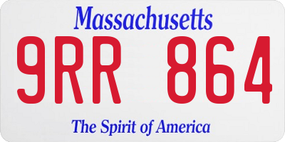 MA license plate 9RR864
