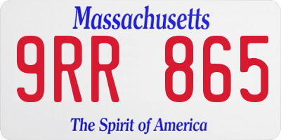 MA license plate 9RR865