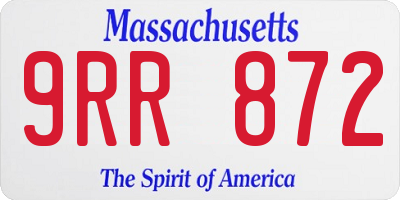 MA license plate 9RR872