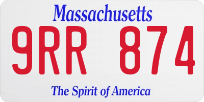 MA license plate 9RR874