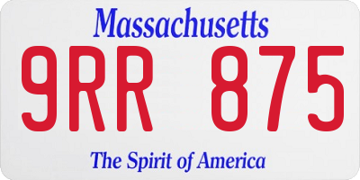MA license plate 9RR875