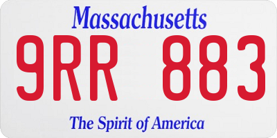 MA license plate 9RR883