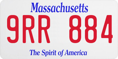 MA license plate 9RR884
